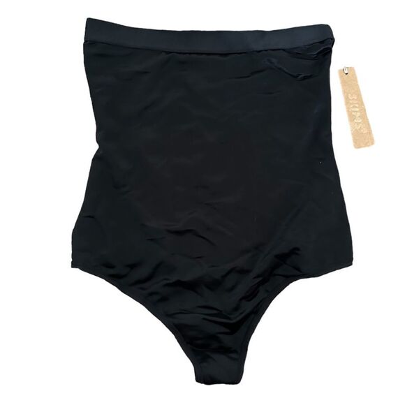 NWT SKIMS Barely There High Waisted Shaping Sculpt Thong In Onyx Black - Picture 4 of 7